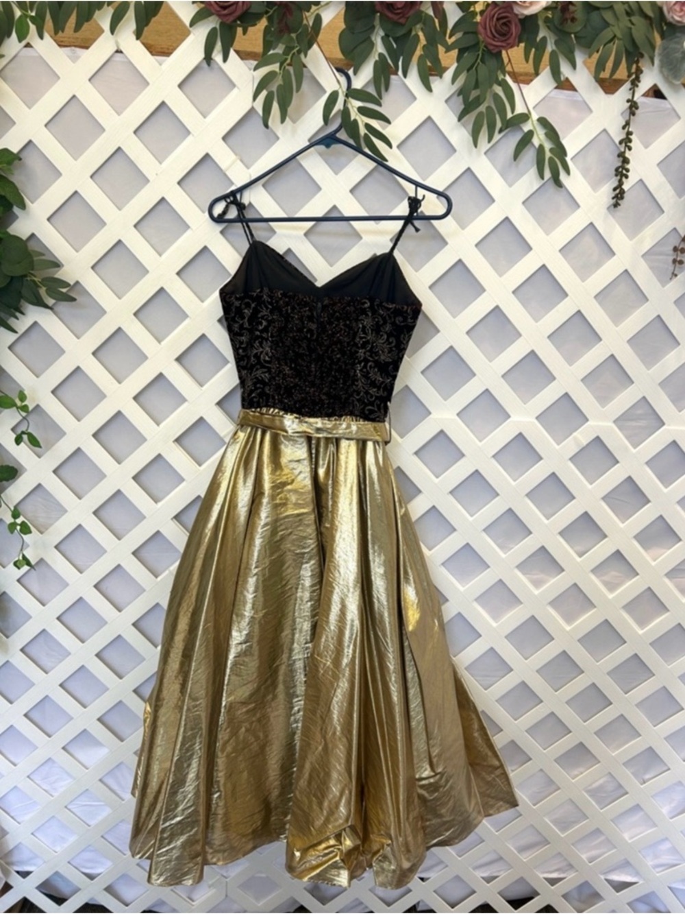 Vintage Betsy & Adam Gold Formal Dress Beaded Corset Metallic Skirt Size 6 - Picture 4 of 10